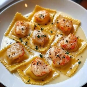Lobster Ravioli with Garlic Butter Sauce