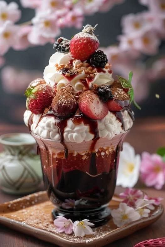 Strawberry & Chocolate Blossom Parfait