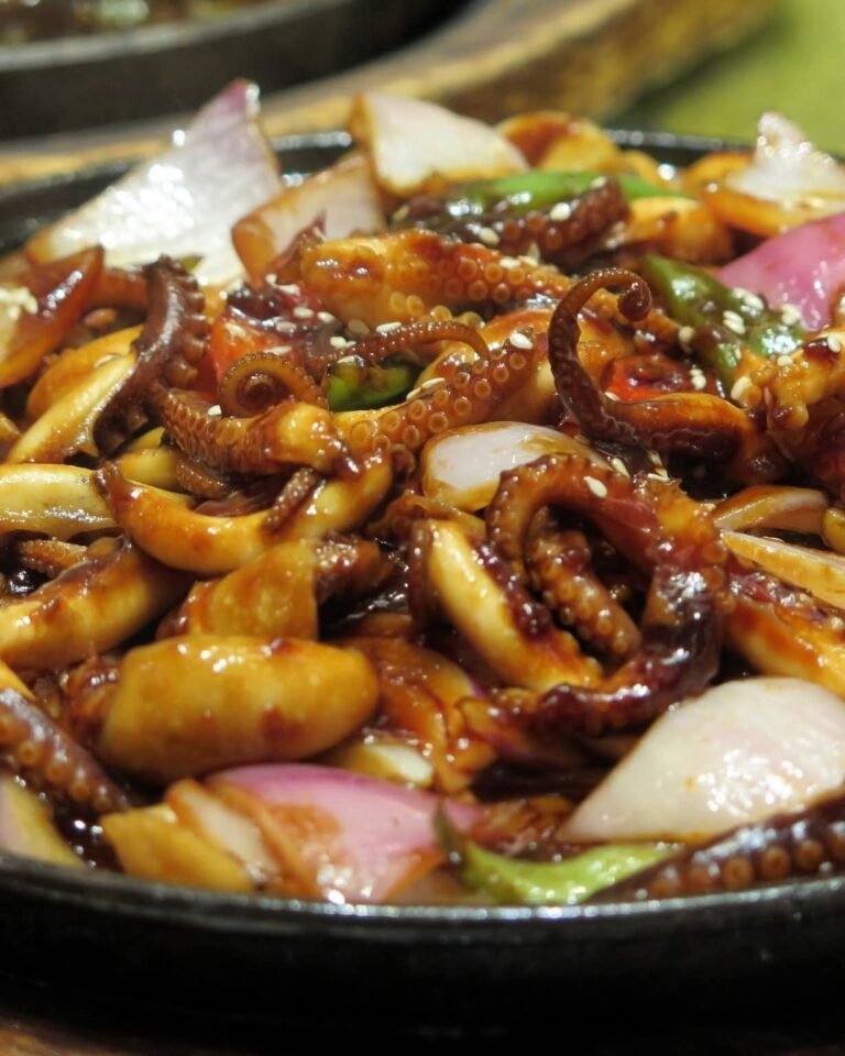 Sizzling Black Pepper Squid & Octopus Stir-fry