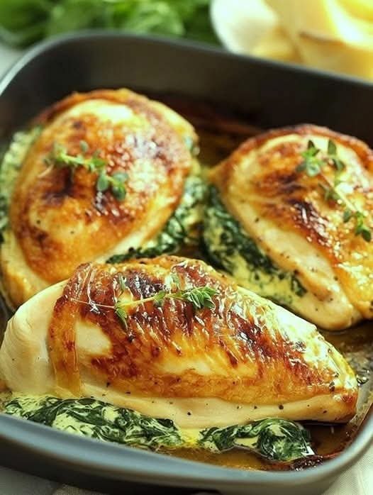 Spinach and Cheese Stuffed Chicken Breasts