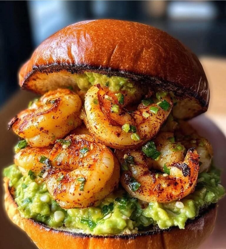 Homemade Shrimp Burger with Guacamole 🍔🦐