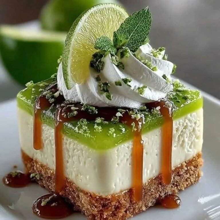 😋No-Bake Lemon Caramel Mint Cheesecake