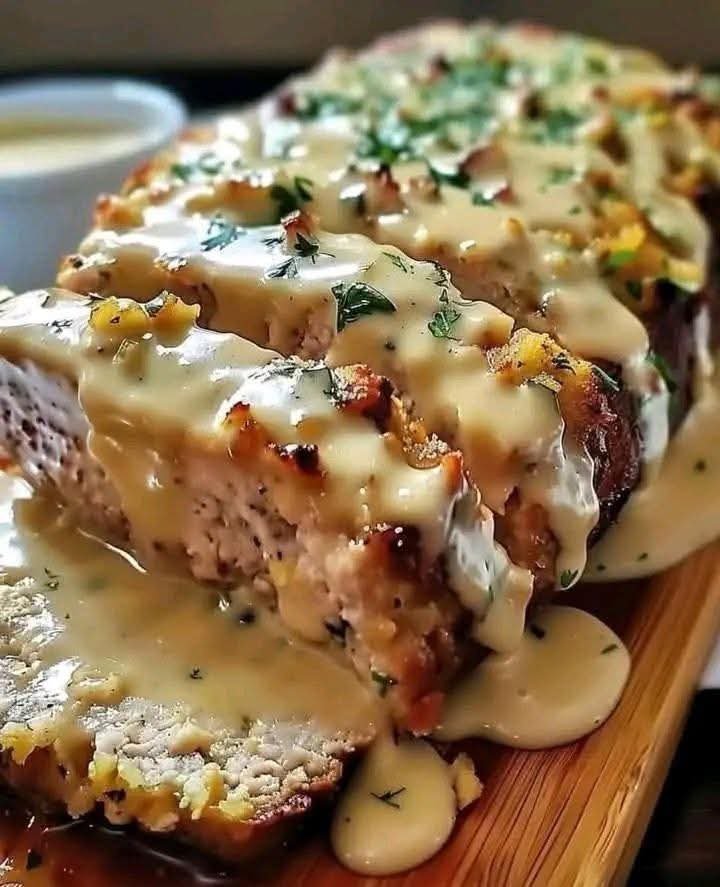 Cordon Bleu Meatloaf with Creamy Dijon Sauce