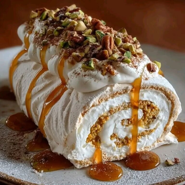 Spiced Pumpkin Maple Pavlova Roulade